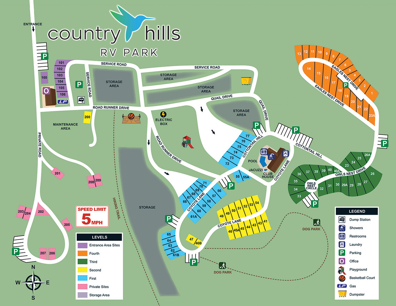 Country Hills RV Park Site Map